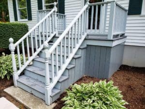 Stairs before exterior remodeling by Albert R. Gamache & Son, Carpenters & Builders, Inc.